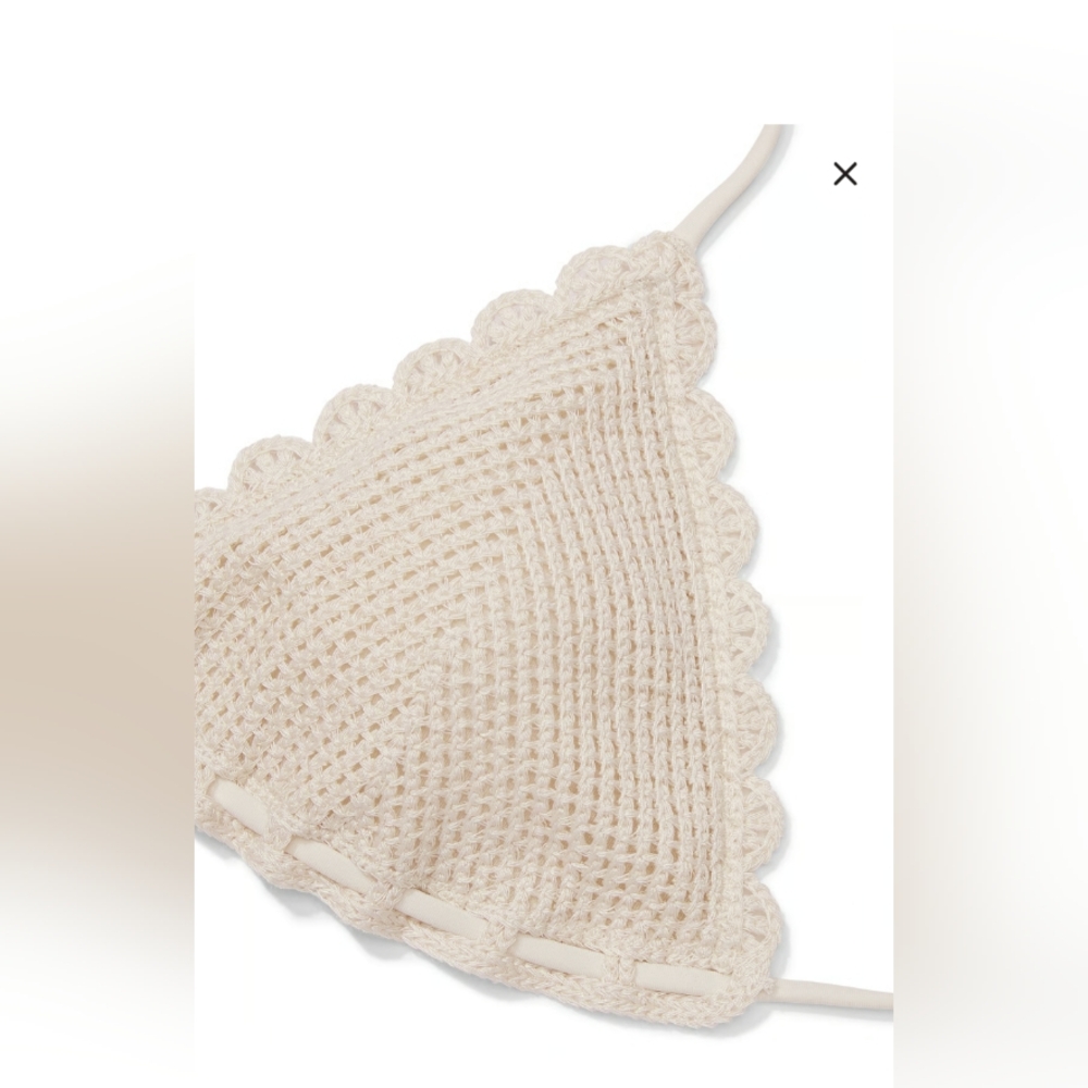 Victoria Secret Beige Crochet One-Piece Monokini Size Medium - Picture 2 of 8